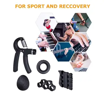 5 Pack Hånd Greb Strengthener Workout Kit Underarm Greb Bolden Ring Justerbar Modstand Hånd Griber Finger Exerciser Båre