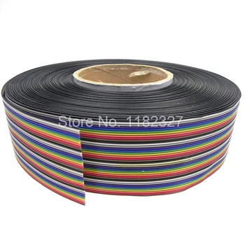 (5 meter/masse), Fladskærms Farver Ribbon Cable ledning 40P båndkabel 1,27 MM Pitch 5000mm Dupont Linje Diy Kit