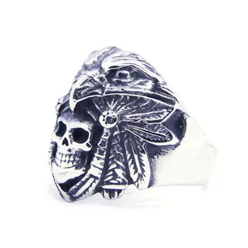 1pc Nyeste Design Eagle Hovedet Skull Ring 316L Rustfrit Stål Smykker Hiphot Style Døde Skull Ring
