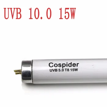 UVB-5.0 Reptil Vivarium lineære Fluorescerende rør Lampe Pære T8 15W 18 tommer bi-pin UV-UVA-UVB-10,0 til Calcium levering