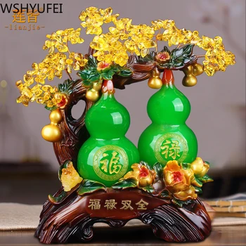 Kinesiske Heldig Penge Græskar Planten Harpiks Statue Hjem Indretning Stue Indgang Ornamenter Jul Fødselsdagsgave Dekorationer