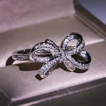 Real AAA Cubic Zirconia Reb Kont Bue Stabelbare Ring 925 Sterling Sølv Fine Smykker bedste gave til kvinder hot salg