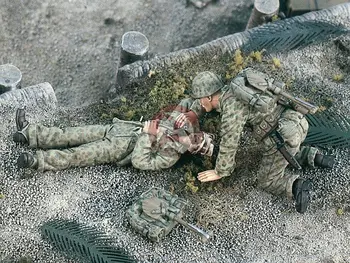 Skala 1/35 Harpiks Figur AMERIKANSKE soldat såret