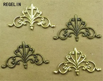 REGELIN, Guld/Sølv Forgyldt med blomstermotiv Europæiske Hule Blomst Charme 50stk 16x28mm DIY Vintage Smykker Engros