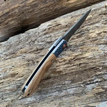 SAMSEND håndlavet folde kniv naturlige træ håndtag Damas blade, mandlige og kvindelige udendørs EDC selvforsvar værktøj, boutique kniv