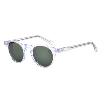 Høj Kvalitet Vintage Runde Gradient Solbriller, Polariserede Glas Spejlet Linse For Mænd og Kvinder Acetat Stel OV5186