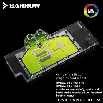 Barrow BS-NVG2080T-PA -, LRC RGB v2 Fuld Dækning Grafikkort Vand Køling Blokke, For Grundlægger udgave Nvidia RTX2080Ti/2080,
