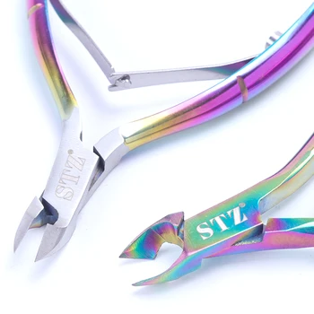 STZ Rainbow Nail Art Clippers Trimning Rustfrit Stål Neglebånd Døde Hud Remover Cutter Sakse-Manicure Negle Tang Værktøj TRC1-2