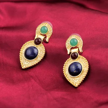 Egypten Sigøjner Guld Sten Øreringe til Kvinder Jhumka Boheme Store Geometriske Dråbe Øreringe Indiske Turk Etniske Arabiske pakistan Smykker