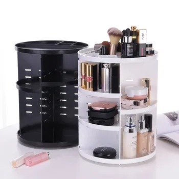 360-graders Roterende Makeup Organizer Boks Børste Smykker Arrangør Tilfælde, Smykker, Makeup Kosmetiske opbevaringsboks