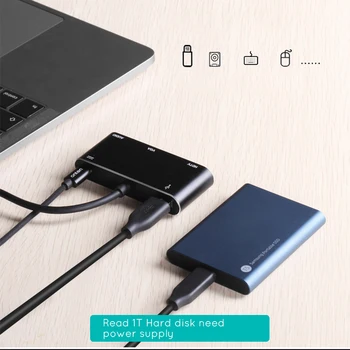 USB Type C til 4K HDMI-Hub 1080P VGA USB 3.0-Port 3,5 mm Audio Adapter Støtte PD Hurtig Opladning Video USBC Dock til Macbook