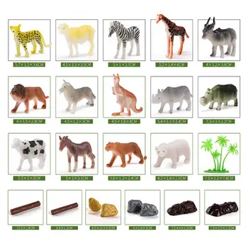 58PCS/Sæt Mini Jungle Dyr, Legetøj Sæt Dyr, Figurer,Verden Zoo, Skov-Legetøj for Børn med Stærk Kasse