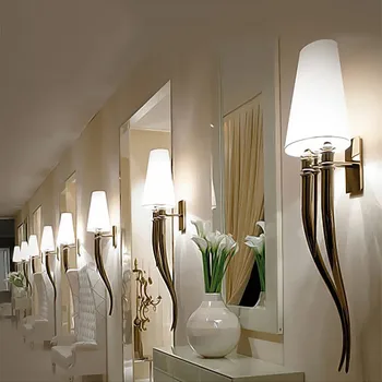 Moderne LED-væglampe Soveværelse Sengen Klo Horn Sconce hotel væglampe E27 Armatur stue køkken Belysning fastholdelsesanordningen avize