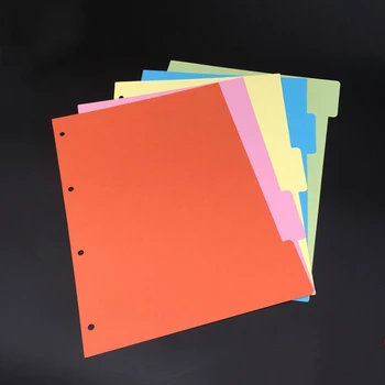 5pcs/sæt A4 Farve-Indeks Side Løs-blad Bog Separator Papir Håndbog Klassificering Side 4 Hul Notesblok Indeks Papir