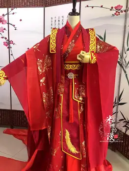 Anime Mo Dao Zu Shi Lan Wangji Cosplay Kostume Hua Cheng Kostumer Traditionelle Kinesiske Mænd Voksen Hanfu Rød Bryllup Kjole Kostumer