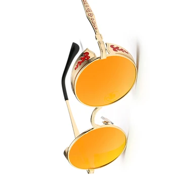 NEJ.ONEPAUL Høj Kvalitet UV400-Brillerne Metal Steampunk Solbriller Mænd, Kvinder Mode Runde Briller Brand Design Vintage Solbriller