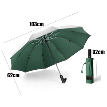 Anti-UV folde automatisk paraply 10k Vinyl regntæt vindtæt reflekterende paraply Regn Skab Mænd Og Kvinder med Dobbelt Anvendelse Dobbeltværelse