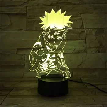 Naruto Anime Figur Uzumaki Naruto LED-3D-Light USB-LED Nat Lampe Nyhed Lys Mutilcolor Børn bordlampe Home Decor