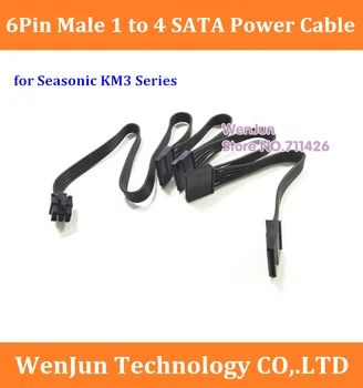 NYE PCI-E 6Pin mænd 1 til 4 SATA-Modulær Strømforsyning Adapter Kabel Multiplikator PCIe Grafikkort Power Port til for Seasonic KM3