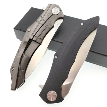 JSSQ Taktiske Folde Kniv D2 Blade CNC Stål G10 Håndtere kugleleje Overlevelse Lomme Knive Udendørs Camping Knifes Værktøjer EDC