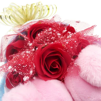 Flamingo plys udstoppet dukke tegnefilm buket blomster gaveæske kreative Jul, Fødselsdag, Valentinsdag gaver