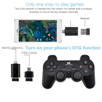 DATA FROG 2 Spillere 2,4 G Trådløse Gamepad Controller Til Android Smart Telefon Joysticket Til Android TV Box Til PC Joysticks