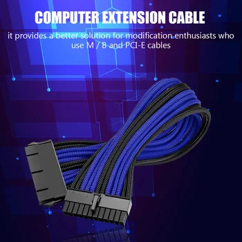 30cm forlængerledninger kabelsæt PC 24Pin ATX 4+4Pin EPS 8Pin PCI-e 6Pin PCI-e Strøm forlængerkabel