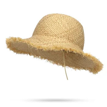 Pige Solid stråhatte Dome Toppen Store Randen Baby Dreng Børn Halm Bånd Strand Hat Hætte til Teenage Panama Ferie Trilby Hat