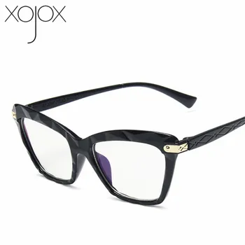 XojoX Optisk Blå Lys Briller Kvinder brillestel Gennemsigtige Briller Polygon afsnit PC Ultralet Falske Briller