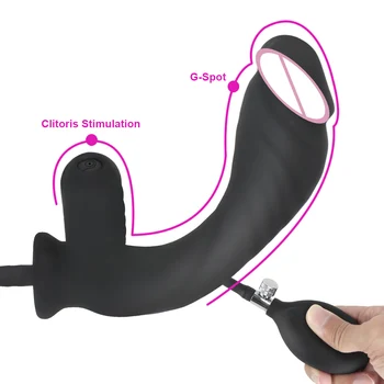Vibrerende Anal Plug Anal Dilator Kan Udvides Super Stor Oppustelig Butt Plug Klitoris Stimulation Dildo Vibrator
