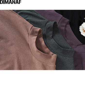 DIMANAF Plus Size Kvinder, Sweatshirts Bomuld, Tyk Overdele Shirts Efterår og Vinter Batwing Ærme Stor Størrelse Løs Solid Beklædning