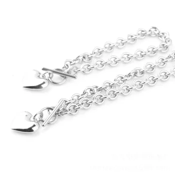 Hjerte halskæde til kvinder i rustfrit stål par halskæde kæde om halsen vedhæng kvinde mode halskæde smykker engros 2020