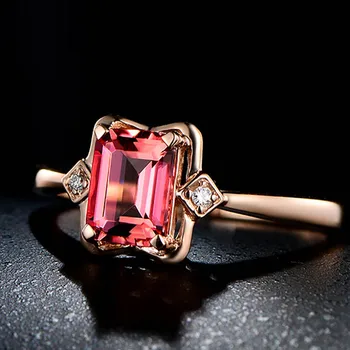 BIJOX STORY mode 925 sterling sølv smykker ring med geometrisk formet ruby justerbare ringe til kvinder bryllup part lover