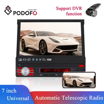 Podofo Bil Radio Bluetooth-1 din Automatiske Optrækkelige Skærmen Stereo-Modtager GPS-Video-Afspiller, WIFI AM/FM/RDS-Spejl Link