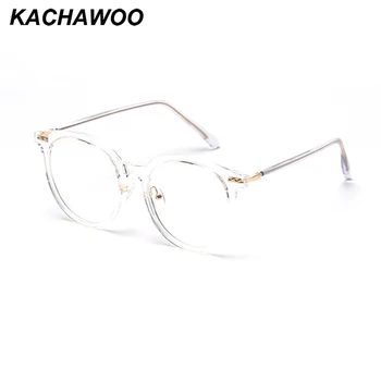 Kachawoo blå skærm briller store gennemsigtige herre runde briller recept kvinde tr90 ramme nitte style retro