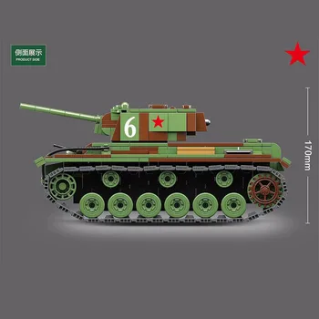 726PCS Militære Rusland KV-1 Tank byggesten WW2 Militære Tank Hær Soldater Tal Våben dele Mursten Legetøj for Børn