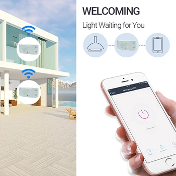 DIY WiFi Smart Light Switch Universal Breaker Timer Trådløse Fjernbetjening Fungerer Ｗith Alexa Google Home Smart Home 4 Stykker