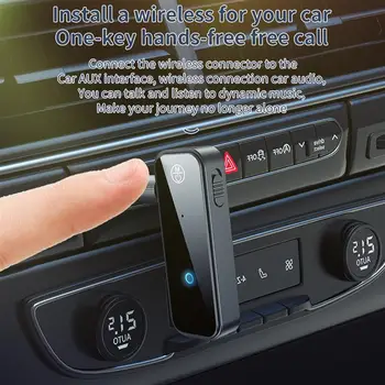 - Modtager Bluetooth-5.0 Sender 2-I-1 Wireless Adapter 3,5 mm Stik Til Bilen, Musik, Audio-Aux-Hovedtelefon Håndfri блютуз адаптер