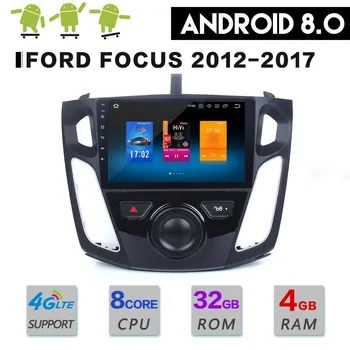 De Nyeste Android8.0 Eighe Core 4GB RAM, 32 GB ROM Ingen Bil DVD-Afspiller GPS Navi For Ford Focus 2012-2017 Styreenhed Autoradio Stereo