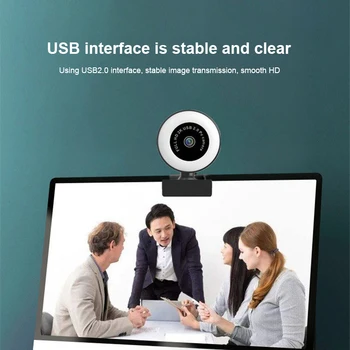 1080P Computer, Kamera, Webcam 2K-WebCam med autofokus HD Fyld Lys Web-Cam og Mikrofon LED Lys Kamera Til Youtube