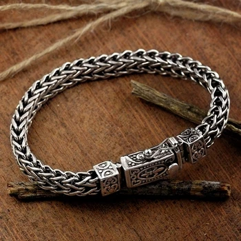 Ægte 925 Sølv Armbånd Anker Bredde 8mm Klassiske Wire-kabel Kæde S925 Thai Sølv Armbånd til Kvinder, Mænd Smykker