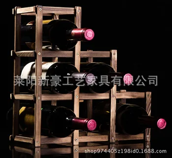 Massivt træ rødvin hylde løs træ vin hylde kreativ foldning træ vin hylde dekoration multi flaske folde rødvin hylde