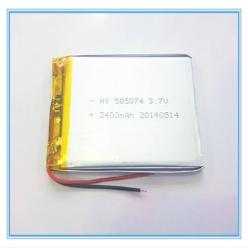 587074 607075 3,7 V,2400mAH PLIB; polymer lithium-ion / Li-ion batteri til dvr,GPS,mp3,mp4,mobiltelefon,højttaler