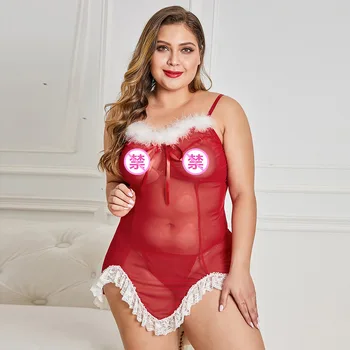 2020 Jul Kvinder Sexet Gennemsigtig Blonde Babydoll Erotisk Undertøj Sæt Sexet Undertøj G-streng Plus Size Sex Kostumer