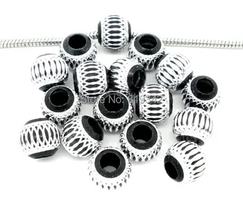 Gratis Forsendelse 100pcs Sort Sølv Forgyldt Udskåret Lanterne Aluminium Perler Passe Europæiske Charme Armbånd 12x11mm