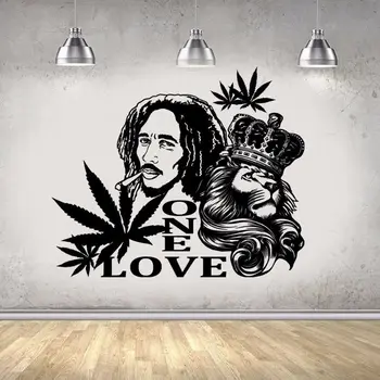 Sanger Bob Marley Wall Sticker Reggae Musik Wall Sticker Sang En Kærlighed Væg Kunst Decal Flytbare Hjem Indretning, Musik Plakat AZ128
