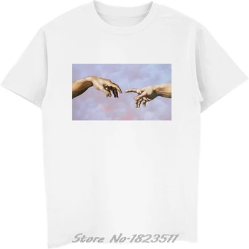 Nye Michelangelo Cappella Sistina T-Shirt Mænd Harajuku Ulzzang Tumblr T-shirt Mode Vintage Tshirt Mandlige ' s Casual t-Shirts Toppe