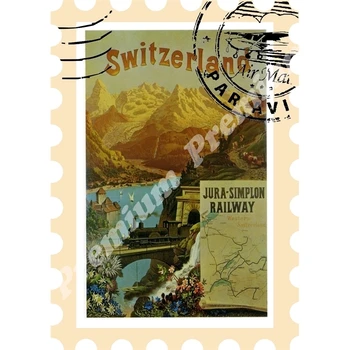 Schweiz souvenir-magnet vintage turist-plakat