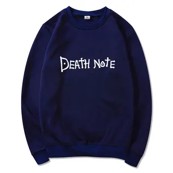 Death Note Brev Trykt Hættetrøjer Harajuku Hip Hop Streetwear Mænd Kvinder Animationsfilm Hætte Sweatshirt Rund hals Pullover Hoodie Toppe
