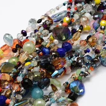 20 Strand Farverige Galvaniserede Glas Perle Tråde Blandet Form For smykker at gøre DIY Armbånd Halskæde Indretning om 15.74 tommer